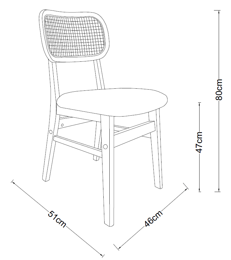 Silla de comedor nórdica madera y ratán Nantes - Vintahome