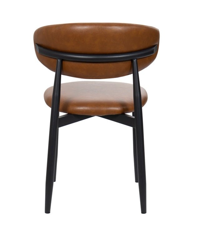 Chaise de salle à manger vintage en acier noir Olimpo