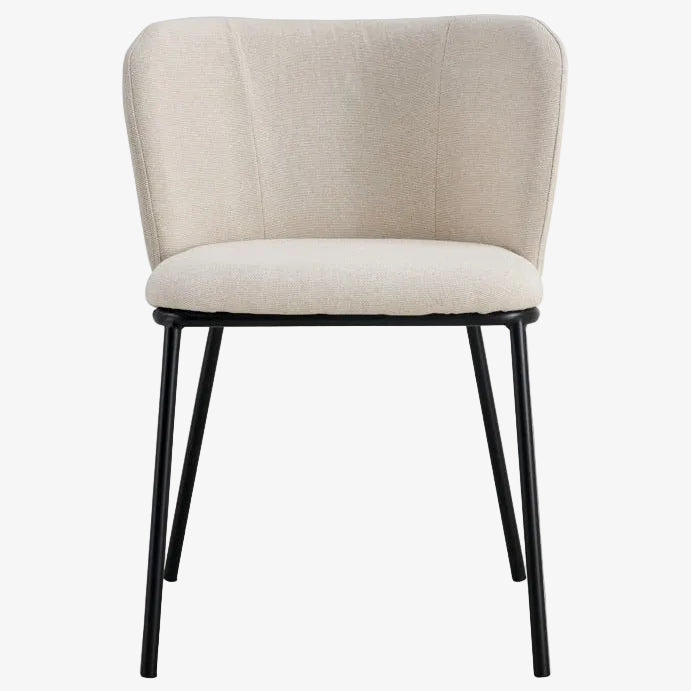Silla de comedor tela beige Cecilia