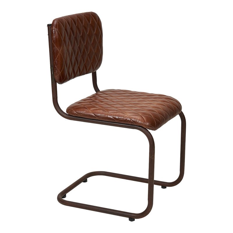 Vintage eetkamerstoel Leer Martell Rombos