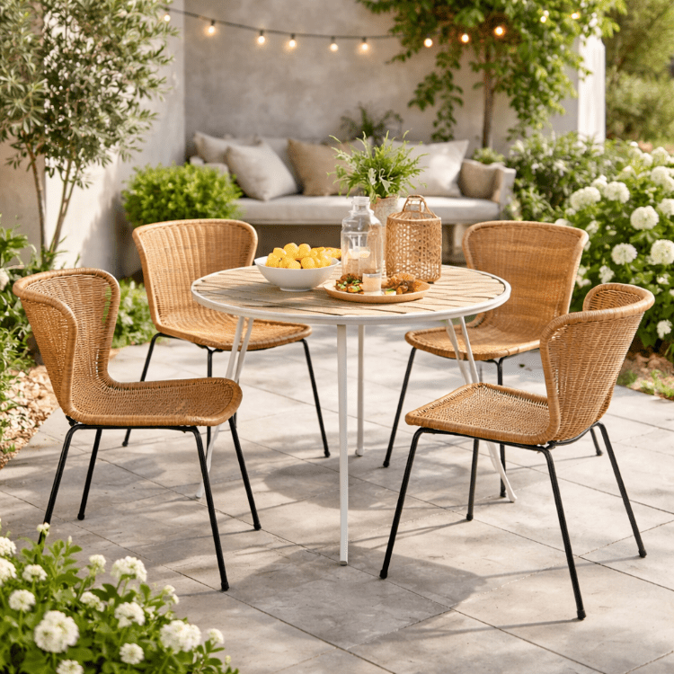 Silla ratán sintético apilable Alma - Vintahome