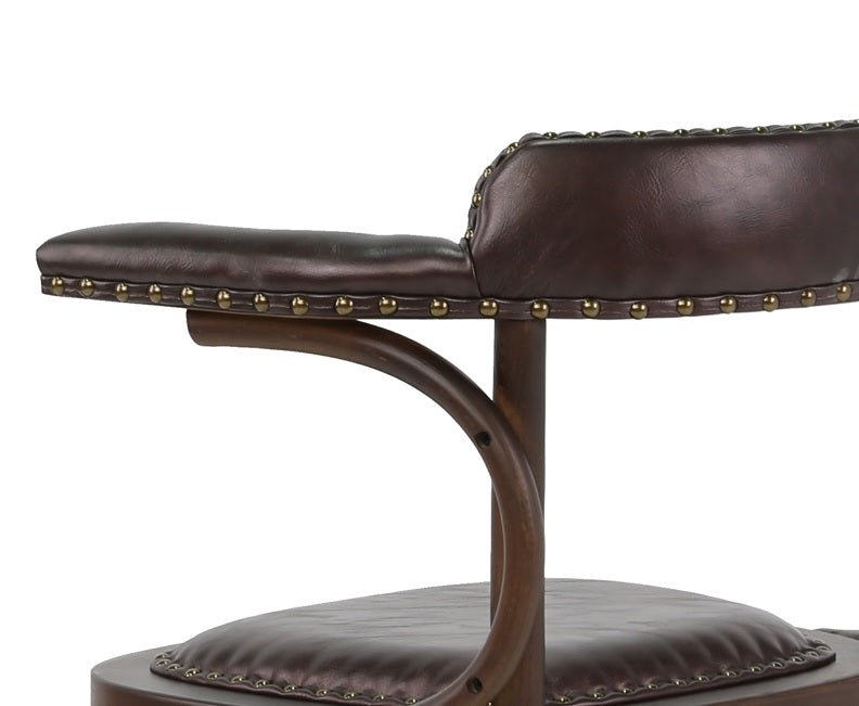 Silla vintage bistro apoyabrazos madera tapizado Bona marrón