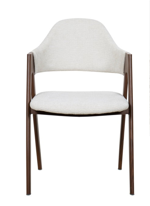Silla de comedor con brazos nórdica Loira beige