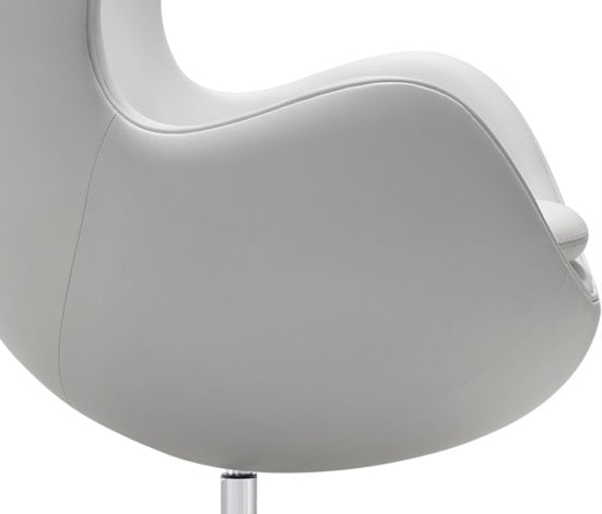 Silla EGG chair tapizado Semipiel blanco