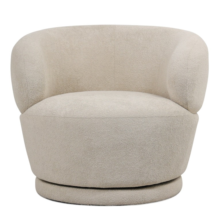 Poltrona giratória Manises coral bouclé