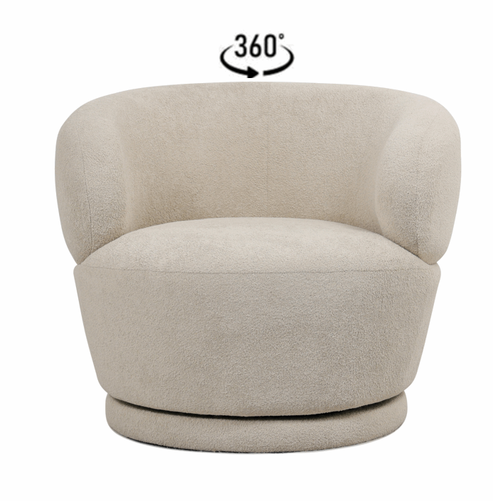 Sillón bouclé coral giratorio Manises