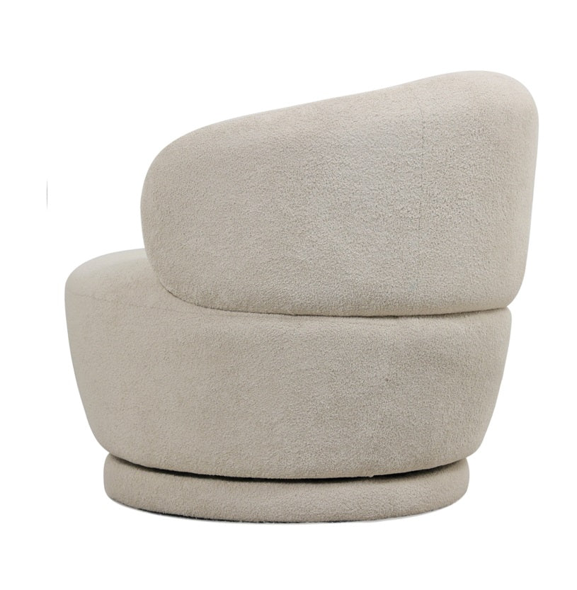 Poltrona giratória Manises coral bouclé