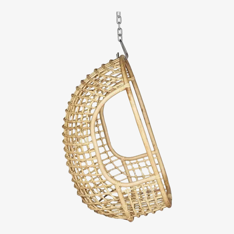 Poltrona suspensa de rattan natural trançado Rena - Vintahome