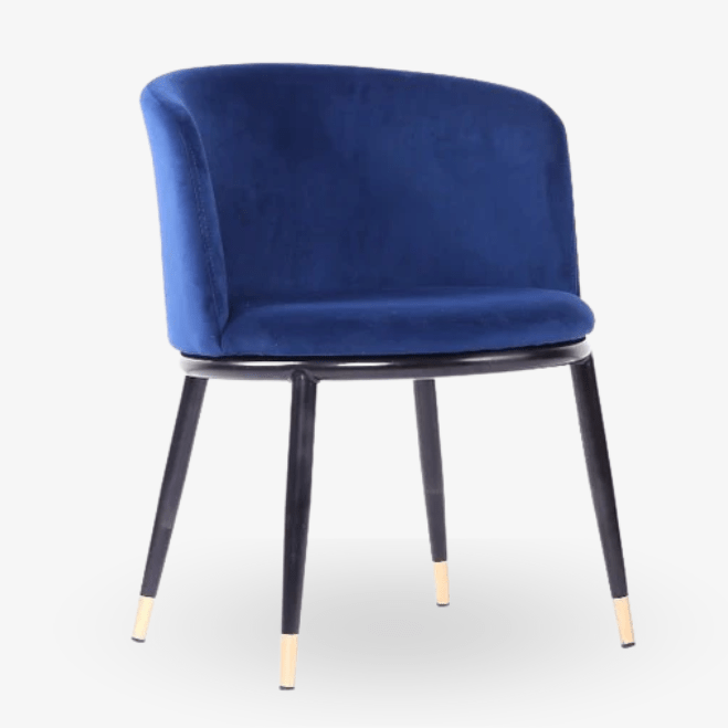 Poltrona de jantar de veludo Enid Blue - Vintahome