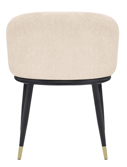 Sillón de comedor tejido bouclé marfil Enid