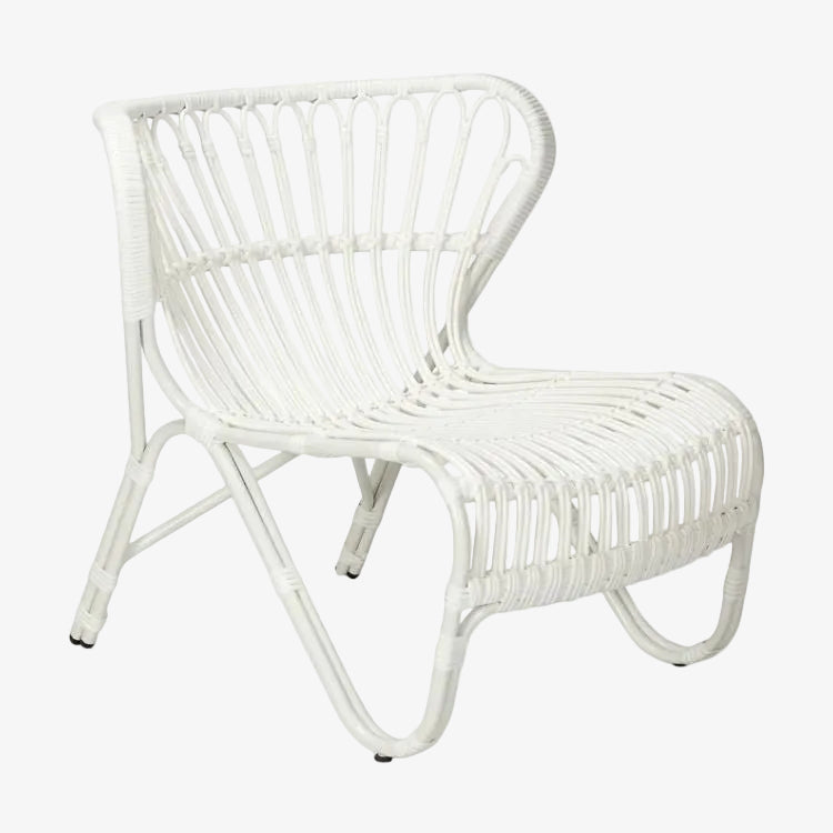 Mykonos weißer synthetischer Rattansessel - Vintahome