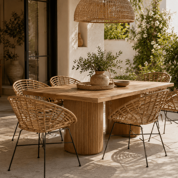 Sillón de rattán sintético y acero negro Nest - Vintahome