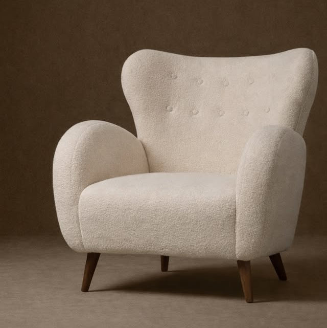 Sillón escandinavo tejido Bouclé Fleming - Vintahome