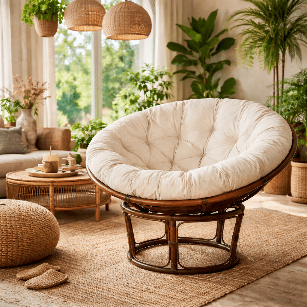 Sillón Papasan Bambu nogal 100 - Vintahome
