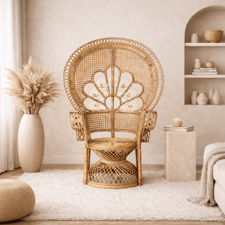 Sillón ratán natural Peacock - Vintahome