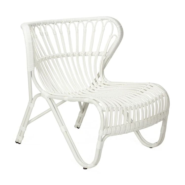 Sillón de ratán sintético blanco Mykonos - Vintahome