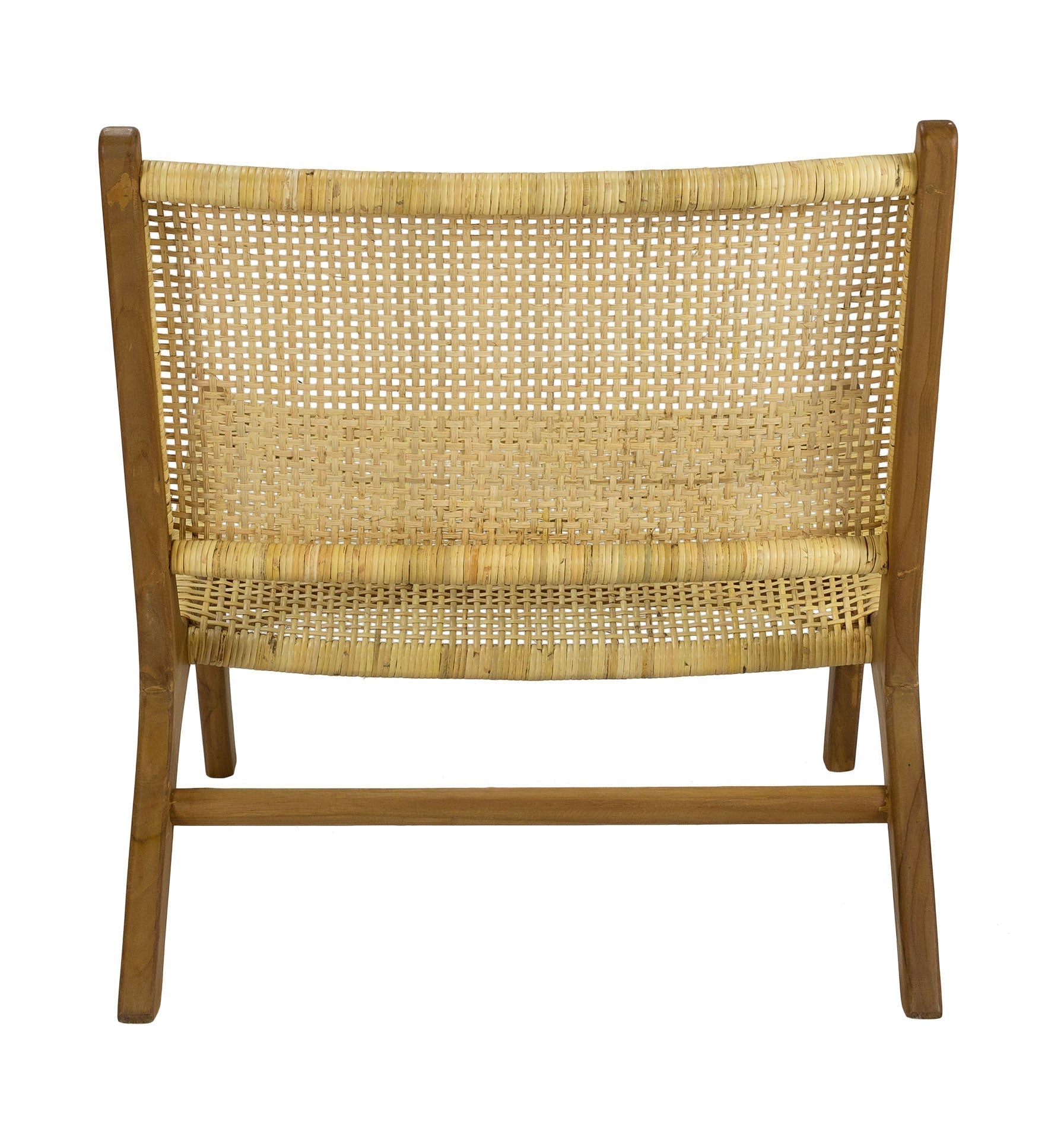 Fauteuil relax en rotin naturel et bois de teck Vaiana