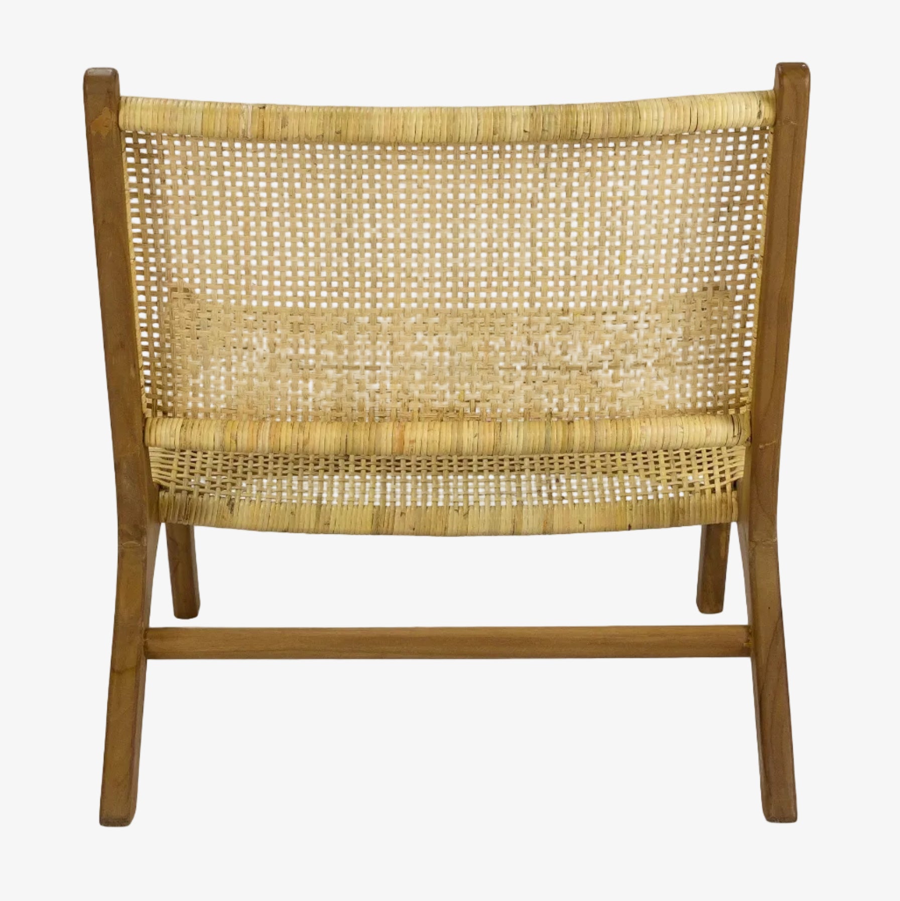 Poltrona de relaxamento em madeira de teca Vaiana e rattan natural