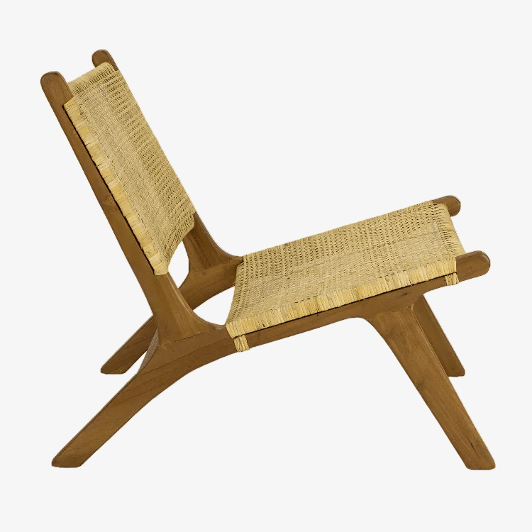 Sillón relax madera de teca y rattán natural Vaiana - Vintahome