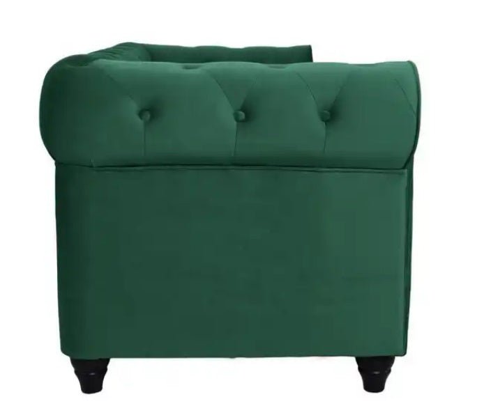 Sofá 3 plazas Chesterfield terciopelo verde