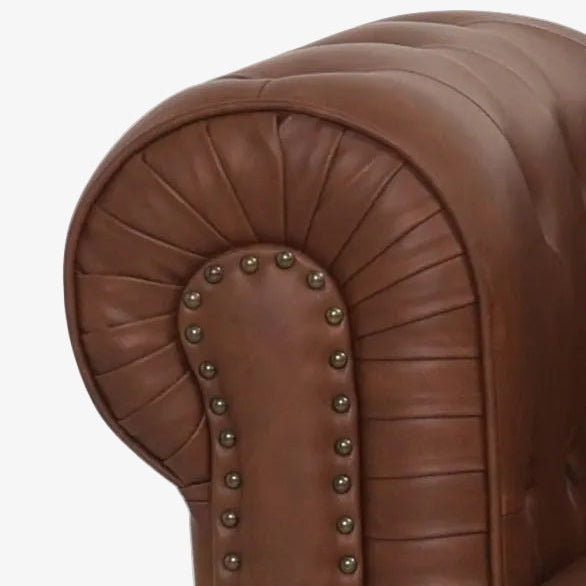 Sofá chesterfiel 2 plazas marrón vintage - Vintahome