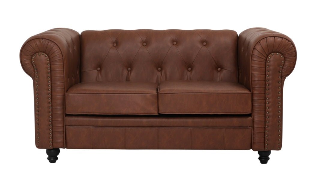 Canapé Chesterfield 2 places marron vintage