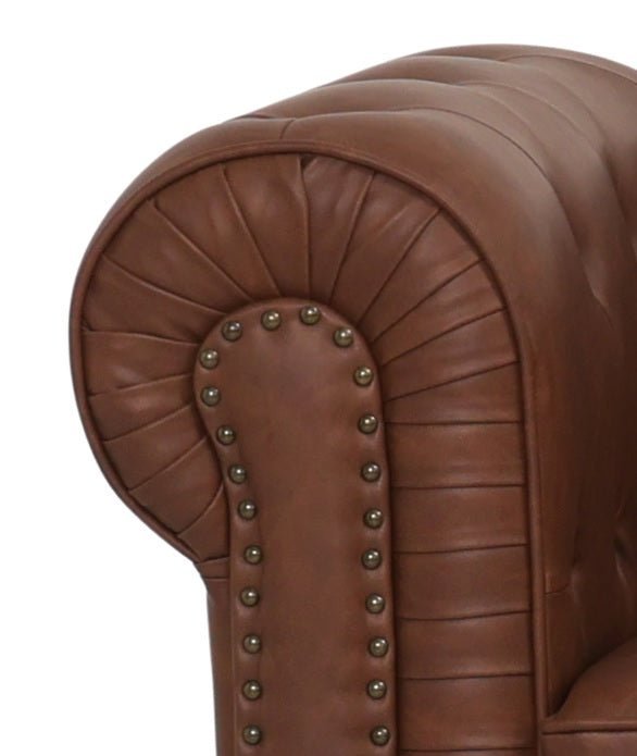 Sofá chesterfiel 3 plazas marrón vintage - Vintahome