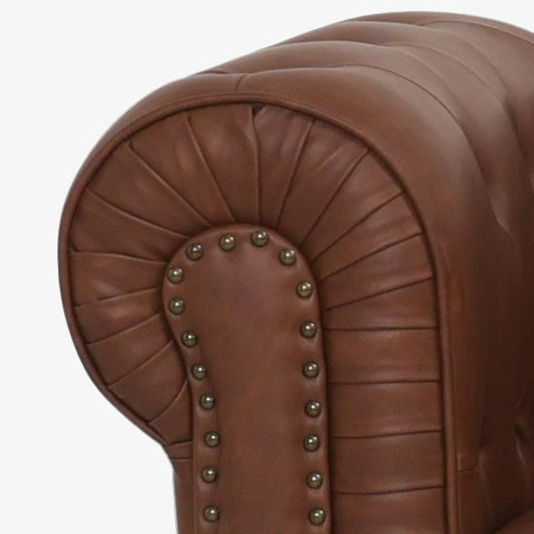 Sofá Chesterfield 1 plaza marrón vintage - Vintahome