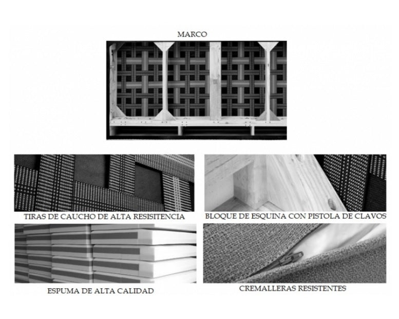 Sofá nórdico Rett 2 plazas