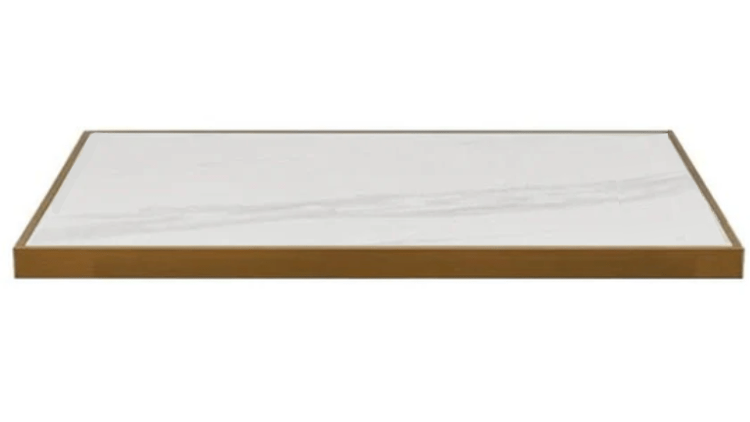 Tablero de mesa de piedra sinterizada marco dorado - Vintahome