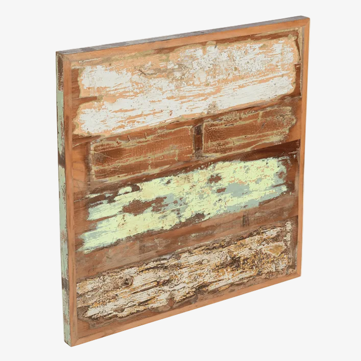 Tampo de mesa vintage Moy 70x70 madeira reciclada - Vintahome