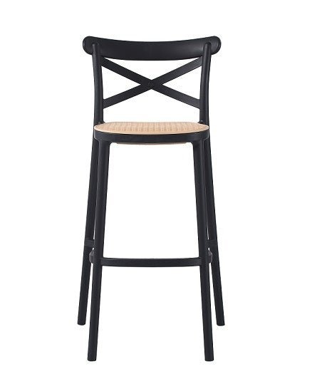 Taburete alto con respaldo polipropileno Klara - Vintahome