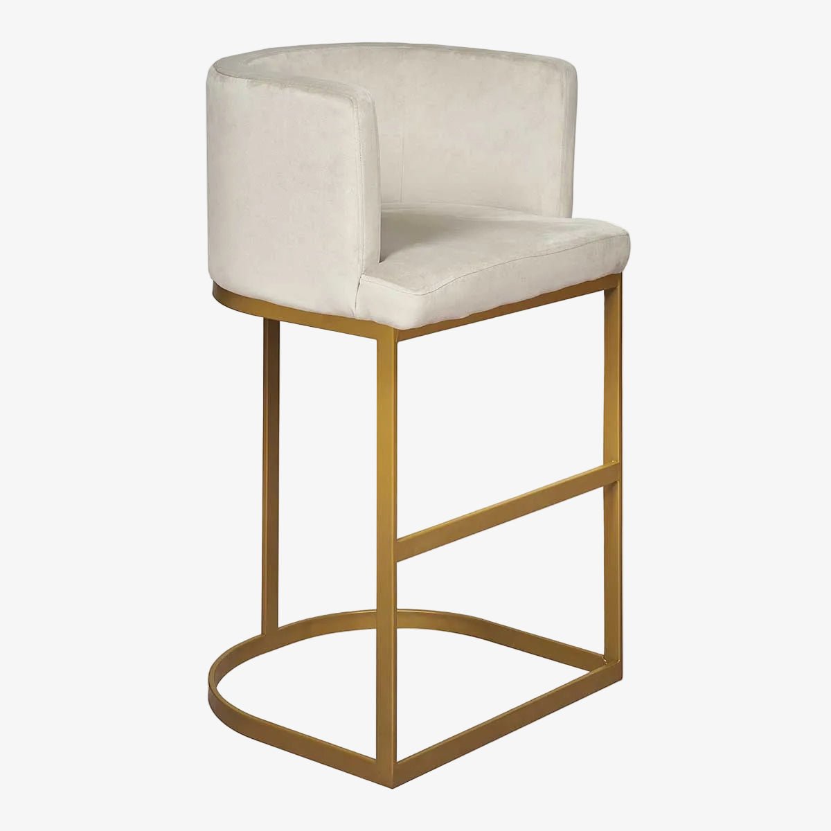 Taburete de bar acero dorado y terciopelo H74 cms Mia - Vintahome