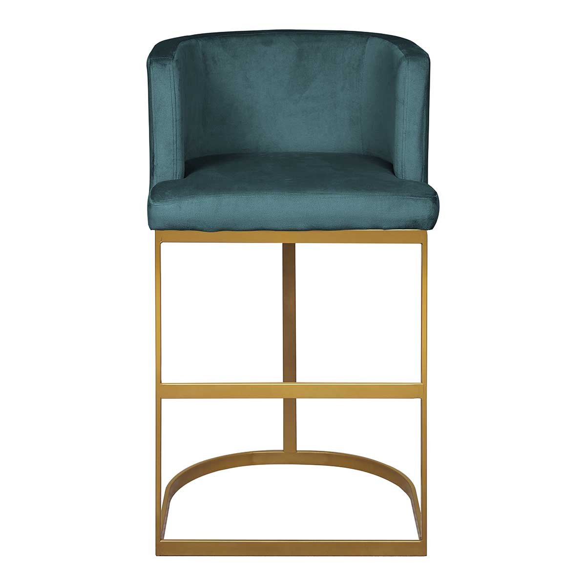 Taburete de bar acero dorado y terciopelo H74 cms Mia - Vintahome