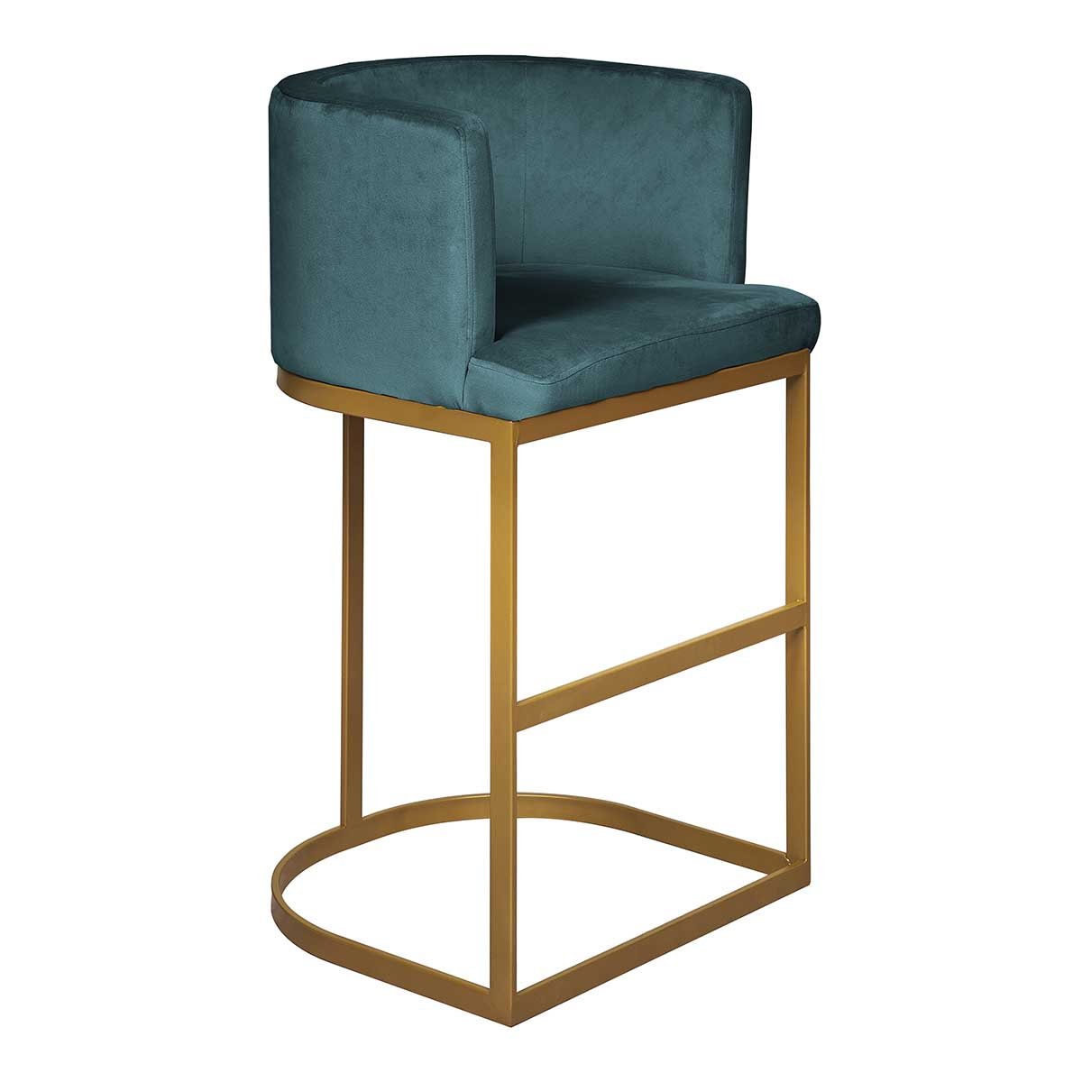 Taburete de bar acero dorado y terciopelo H74 cms Mia - Vintahome