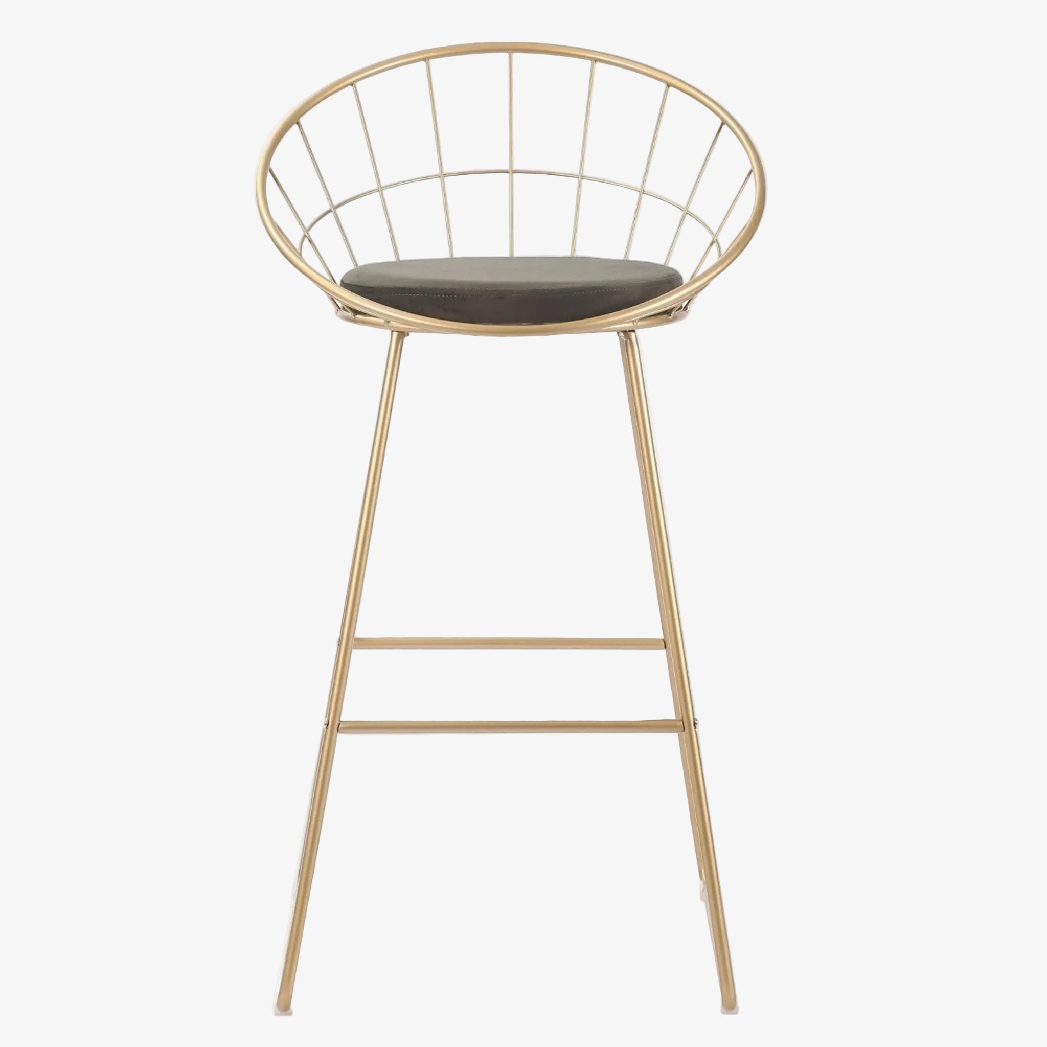 Gouden stalen staaf en Stefano Green Velvet Stool