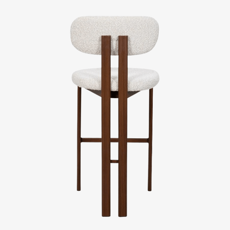 Taburete de bar acero nogal tapizado bouclé Liberty 75 - Vintahome