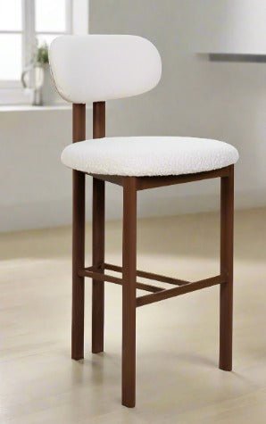 Taburete de bar acero nogal tapizado bouclé Liberty 75 - Vintahome