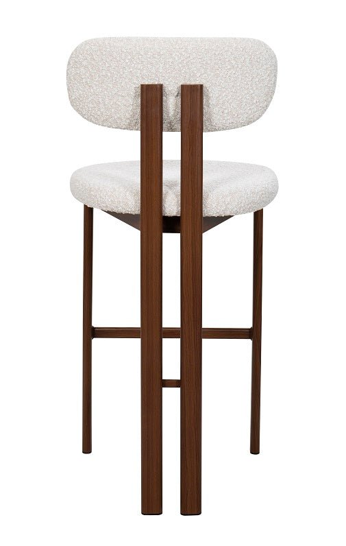 Taburete de bar acero nogal tapizado bouclé Liberty 75 - Vintahome