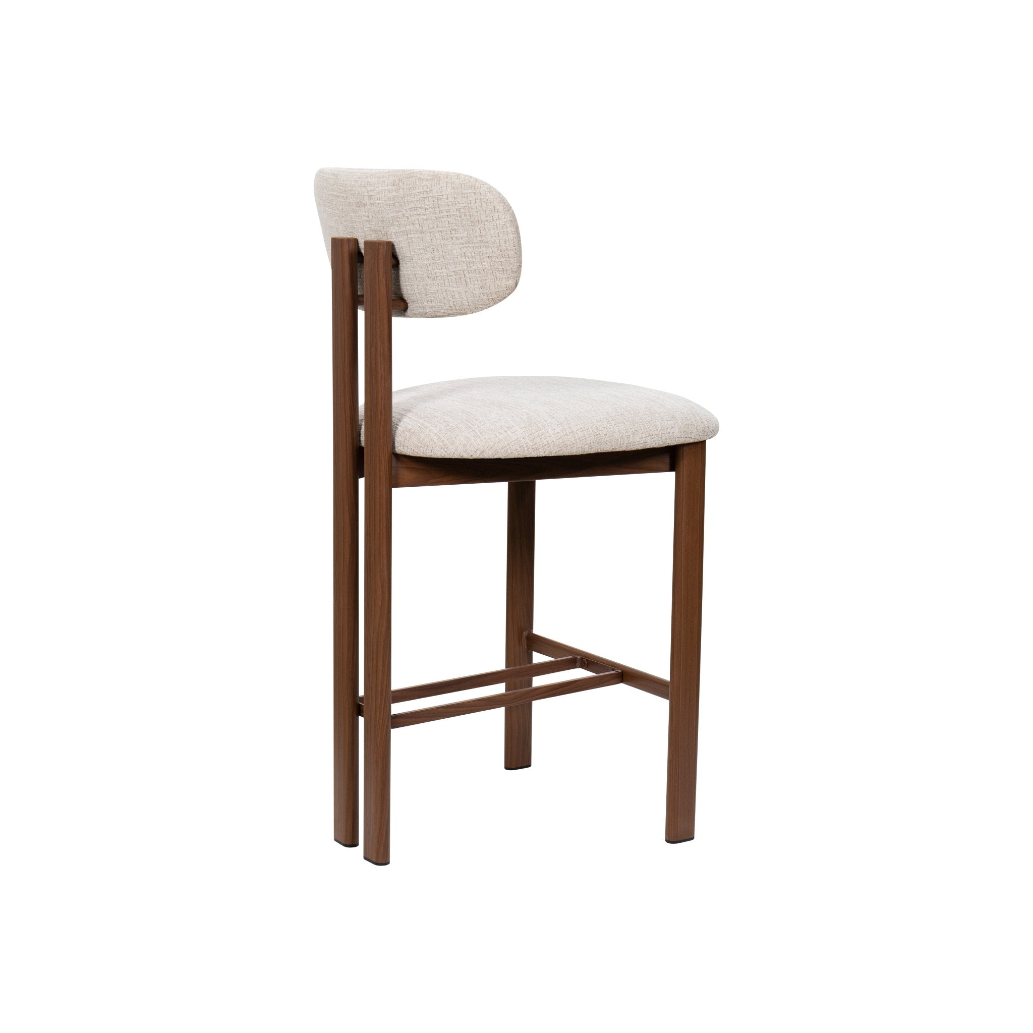 Taburete de bar acero nogal tapizado tejido Liberty 65 - Vintahome