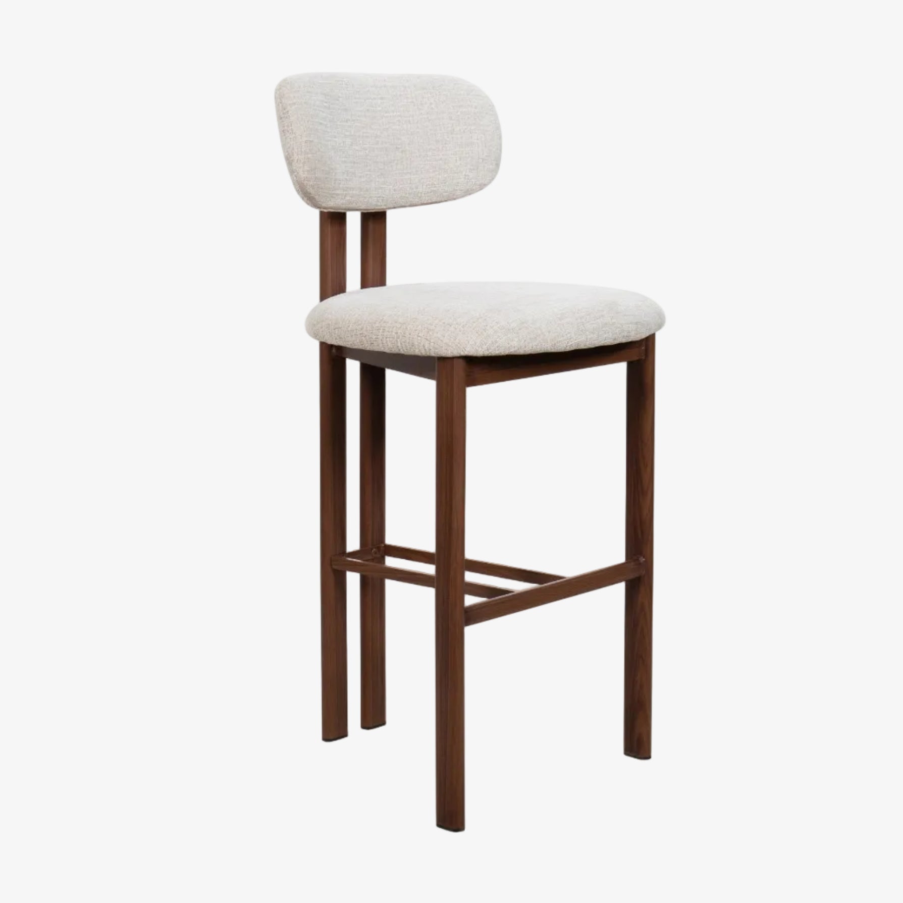 Tabouret de bar en acier noyer recouvert de tissu Liberty 75