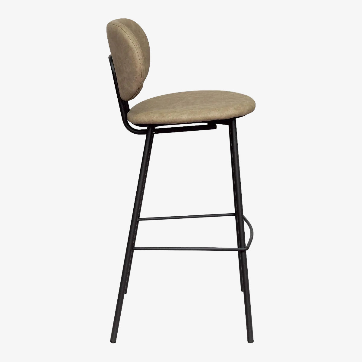 Tabouret de bar similicuir beige H75cm Delta