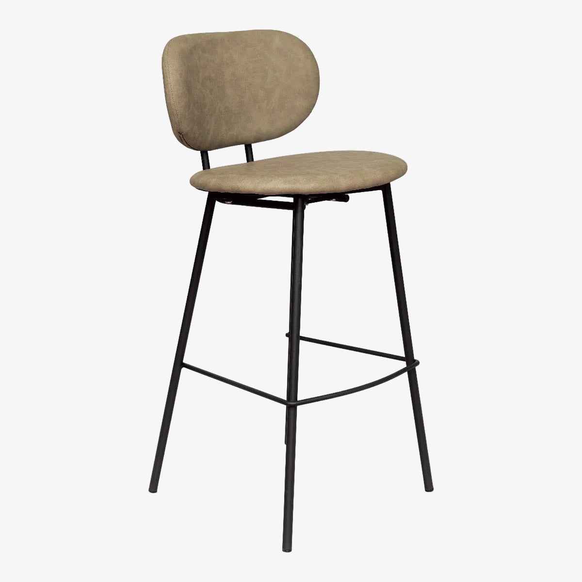 Taburete de bar cuero ecológico beige H75cms Delta