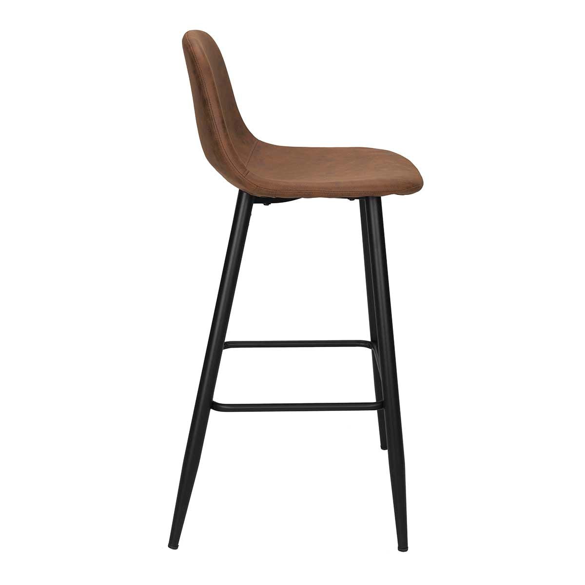 Taburete de bar microfibra marrón H75cms Bravus