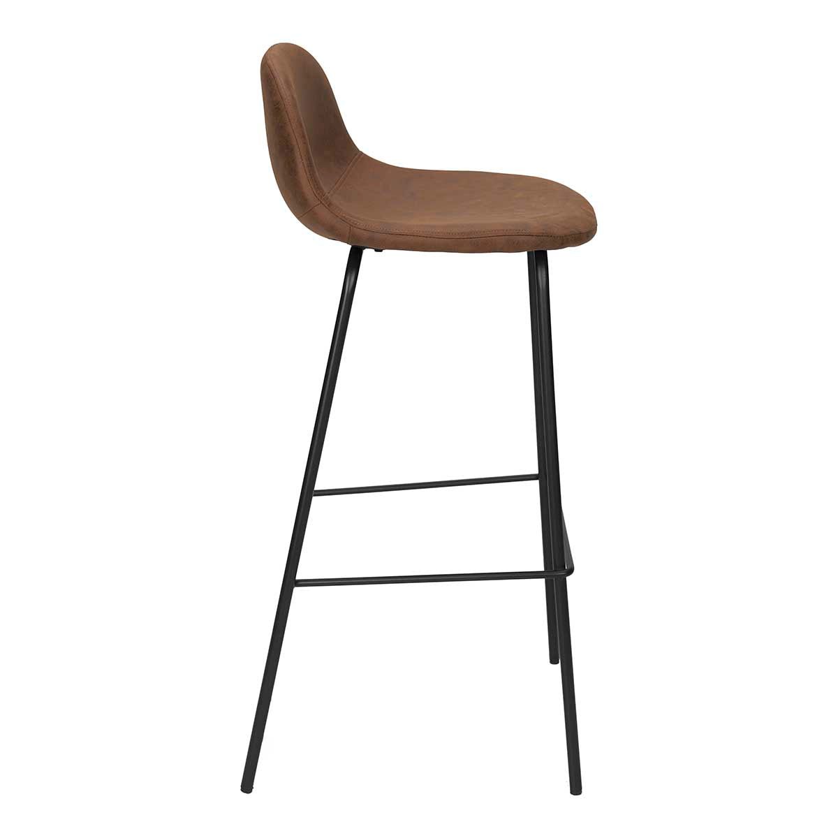 Taburete de bar microfibra marrón H75cms Connor