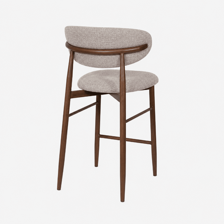 Banqueta alta nórdica em aço nogueira Olimpo 65cm - Vintahome
