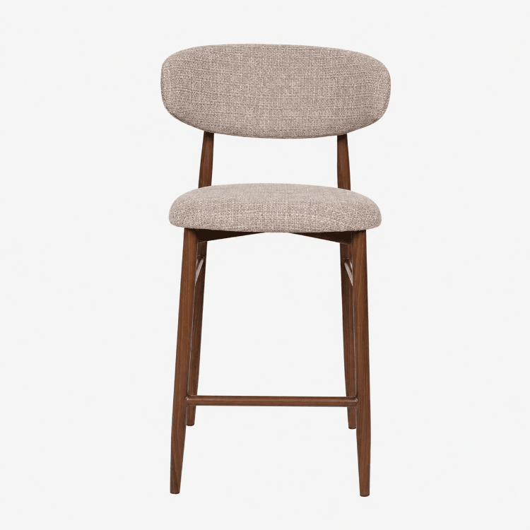 Banqueta alta nórdica em aço nogueira Olimpo 65cm - Vintahome