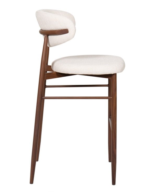 Taburete de bar nórdico acero nogal Olimpo 75cm - Vintahome