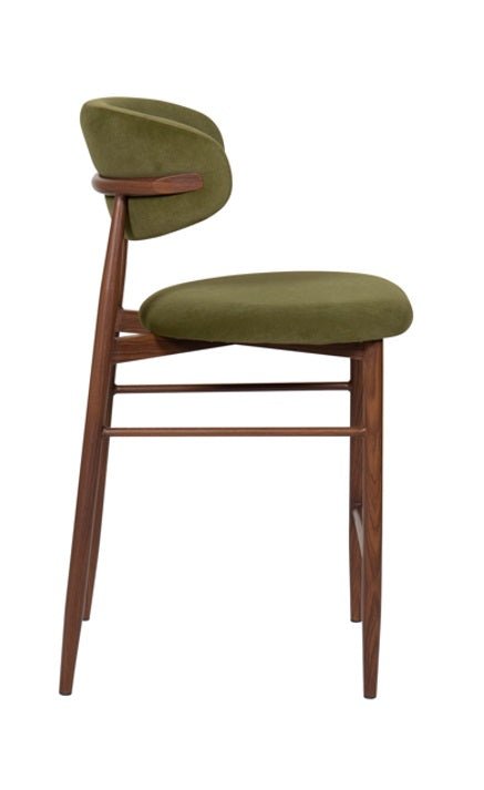 Taburete de bar nórdico H65 cm Olimpo terciopelo verde - Vintahome
