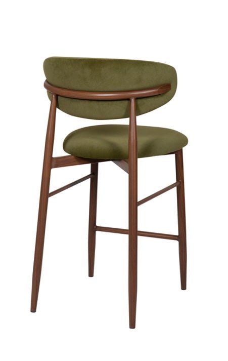 Taburete de bar nórdico H65 cm Olimpo terciopelo verde - Vintahome